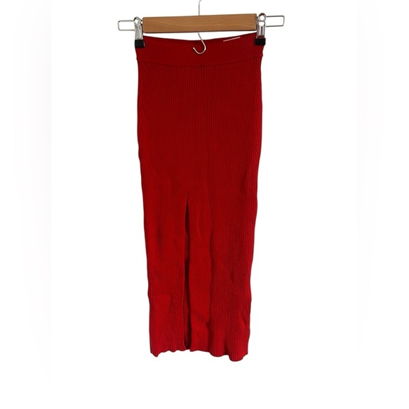uncle studios Dresses & Skirts - Uncle Studios Ribbed Red Slit Skirt, size 1